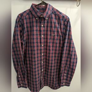 Vineyard Vines, Size M, Slim Fit Whale Shirt, Navy Blue/Red/White Plaid